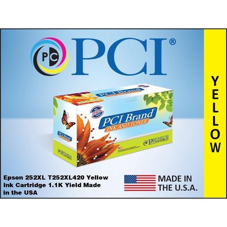 PCI Pci Epson T252Xl420 252Xl Yellow Inkjet Cartridge 1.1K High Yield For T252XL420-PCI